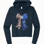 8647 Patriotic Bow Sweatshirt | Patriotic Graphic Crewneck | Americana Sweatshirt - Hands Off United