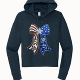8647 Patriotic Bow Sweatshirt | Patriotic Graphic Crewneck | Americana Sweatshirt - Hands Off United