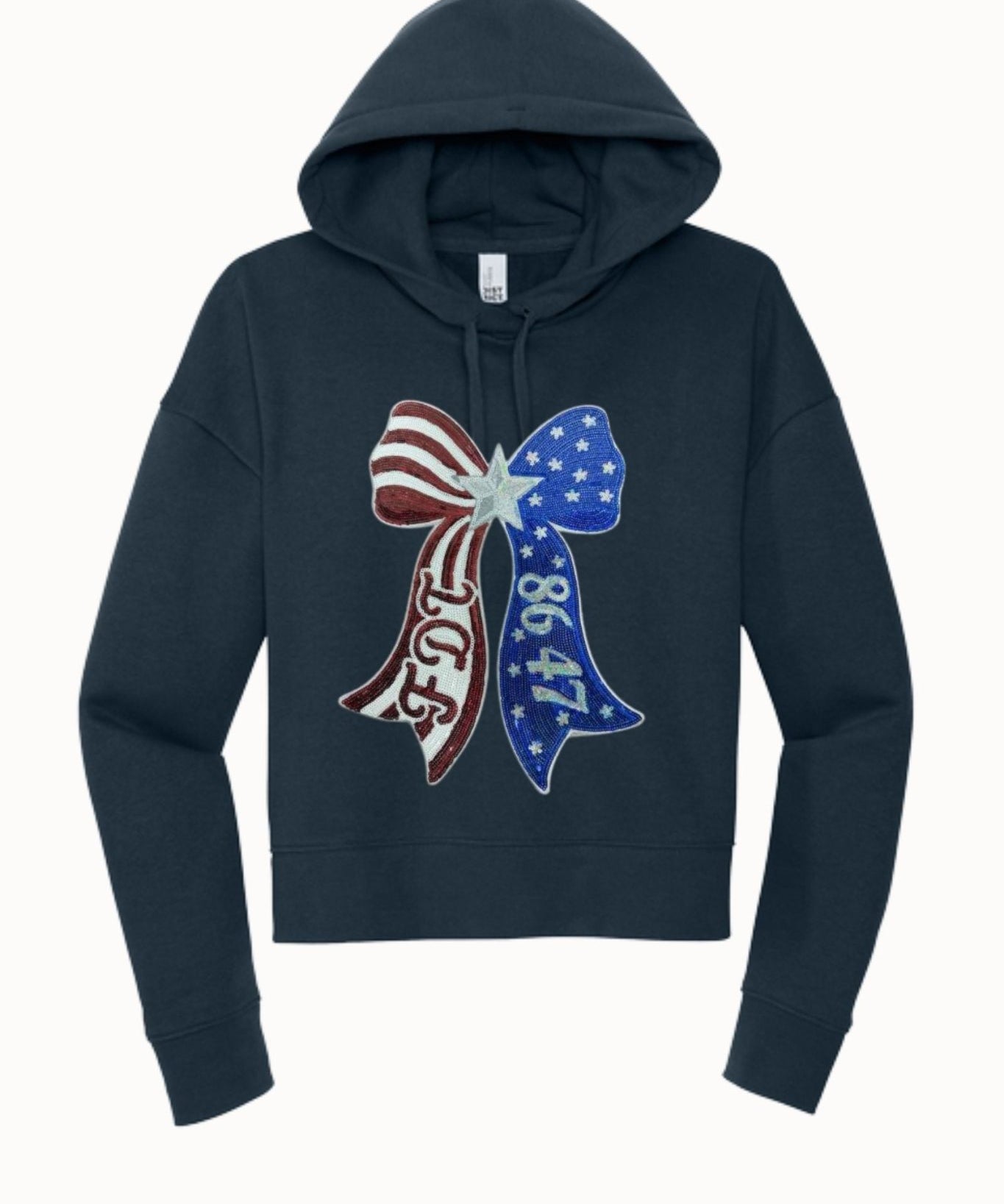 8647 Patriotic Bow Sweatshirt | Patriotic Graphic Crewneck | Americana Sweatshirt - Hands Off United
