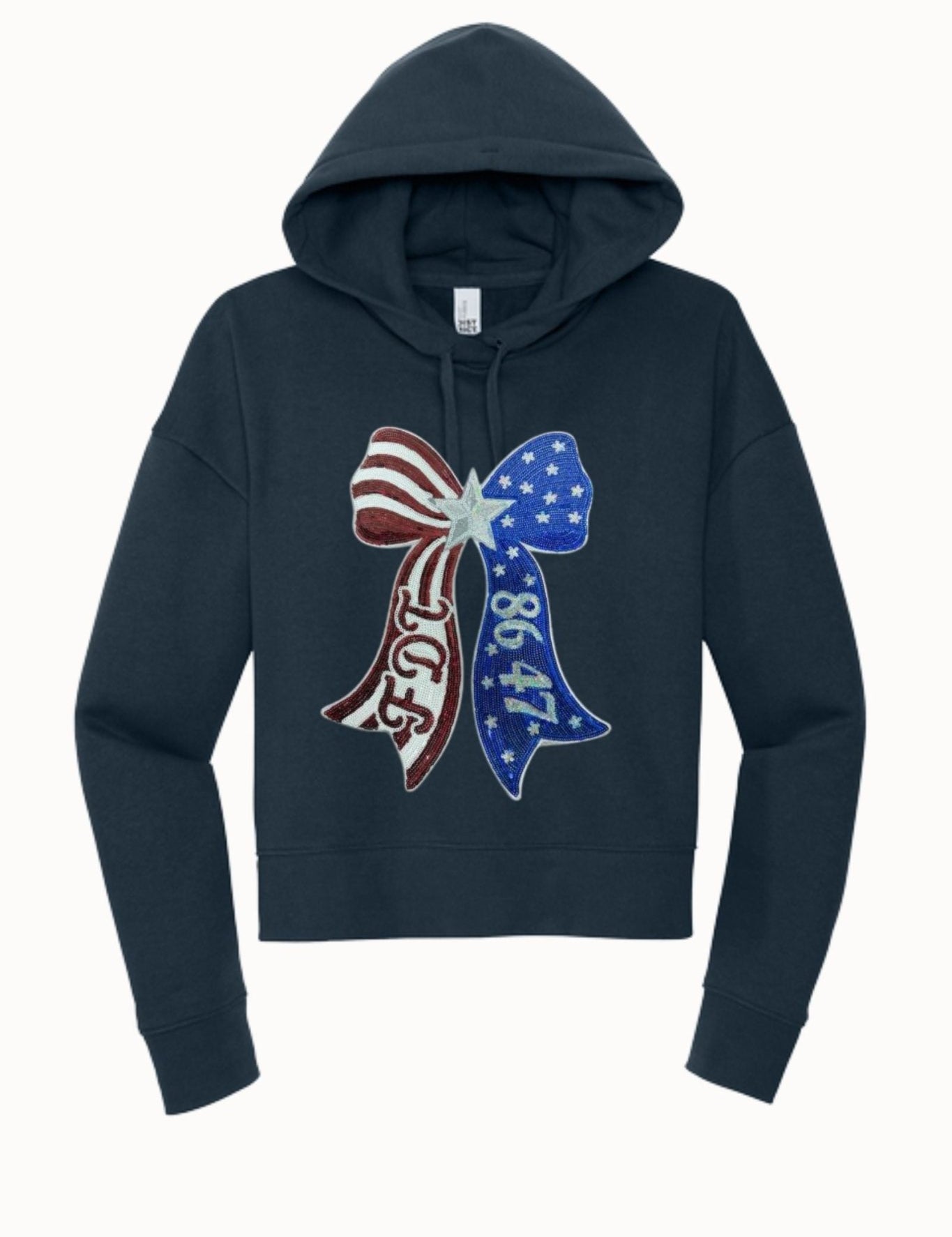 8647 Patriotic Bow Sweatshirt | Patriotic Graphic Crewneck | Americana Sweatshirt - Hands Off United