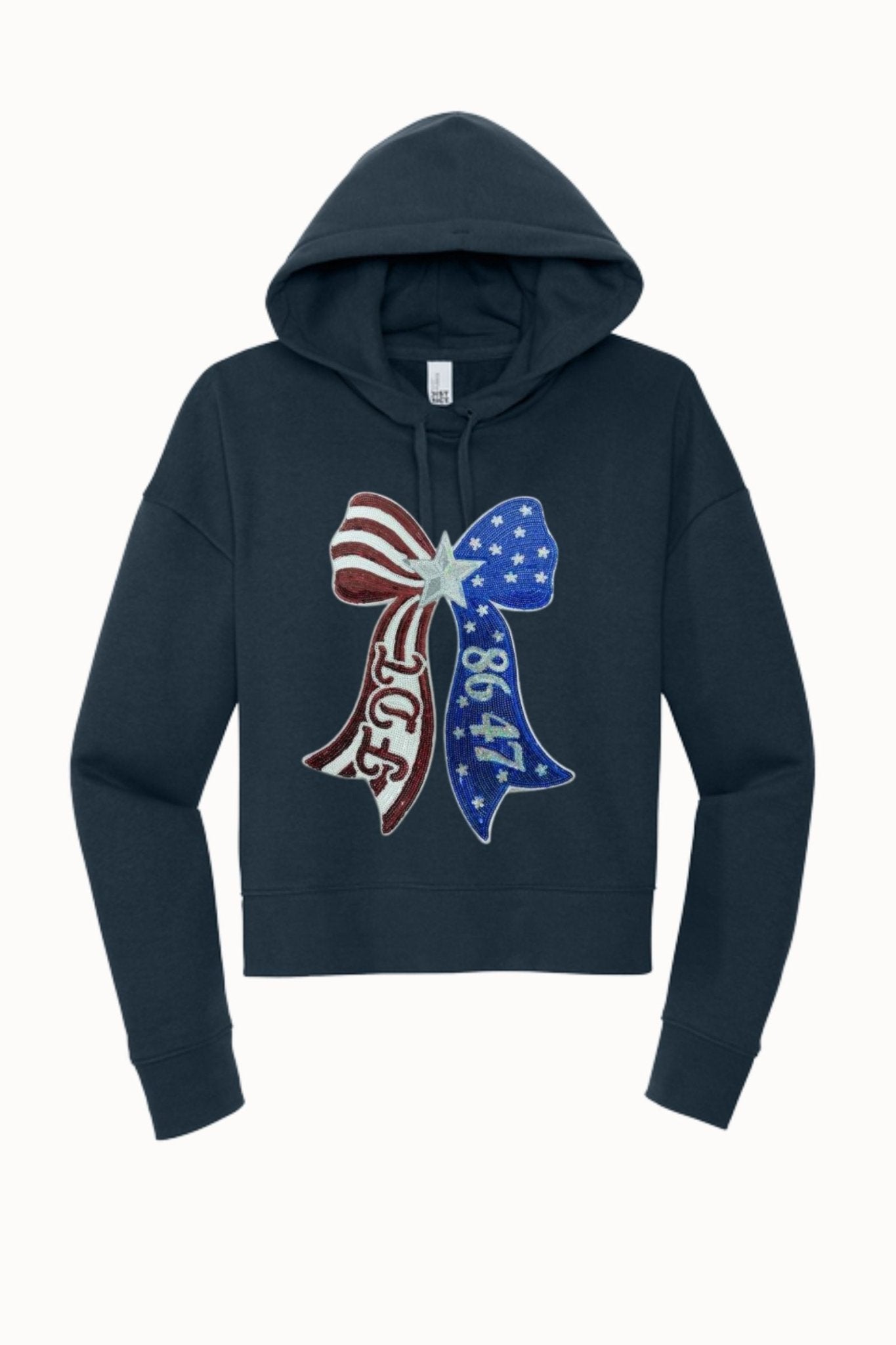 8647 Patriotic Bow Sweatshirt | Patriotic Graphic Crewneck | Americana Sweatshirt - Hands Off United