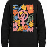 Feminist Fist Floral Venus Symbol - Crewneck