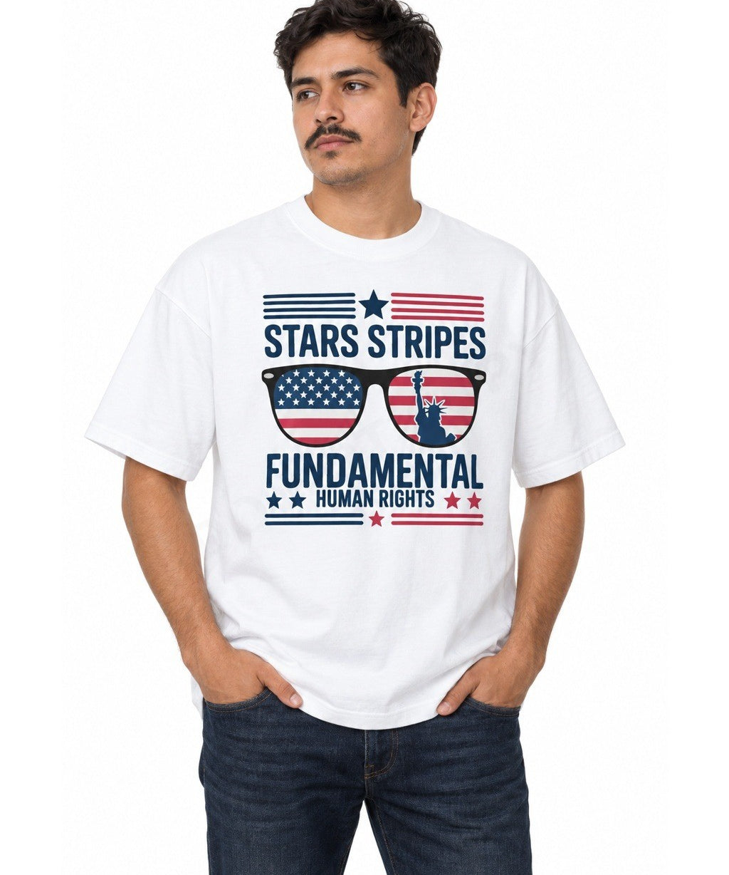 Stars Stripes Fundamental Human Rights - T-Shirt