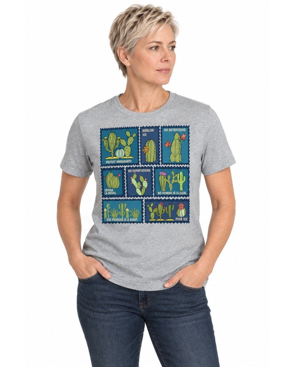 Abolish ICE Cactus Stamps - Hands Off United
