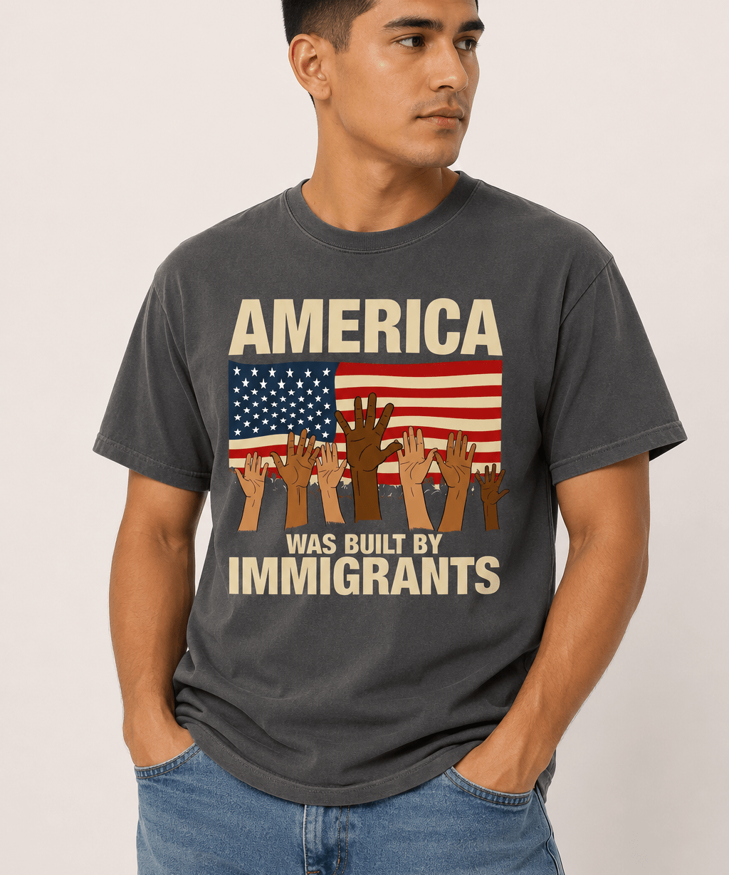 America Was Built By Immigrants Tee - Hands Off United