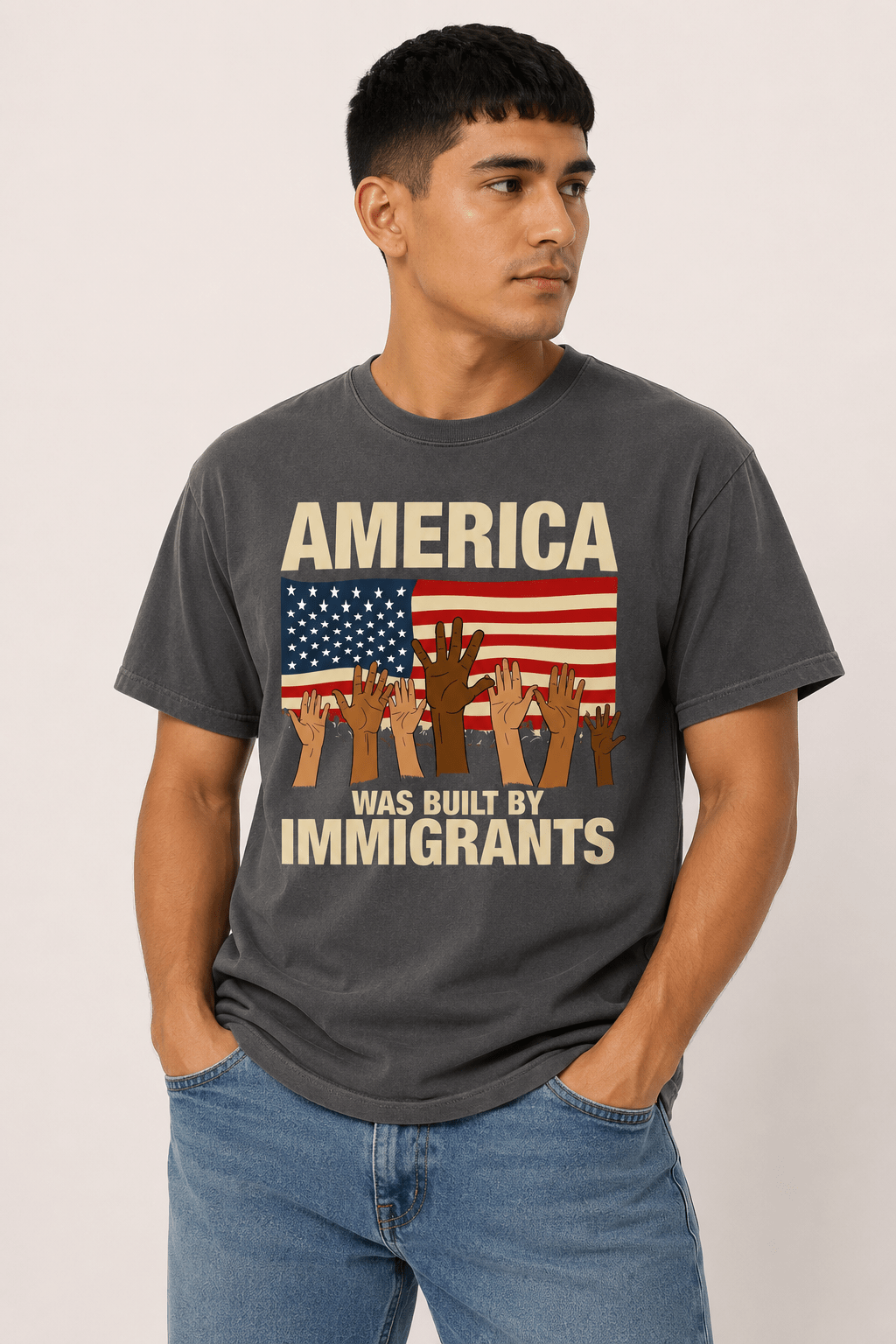 America Was Built By Immigrants Tee - Hands Off United