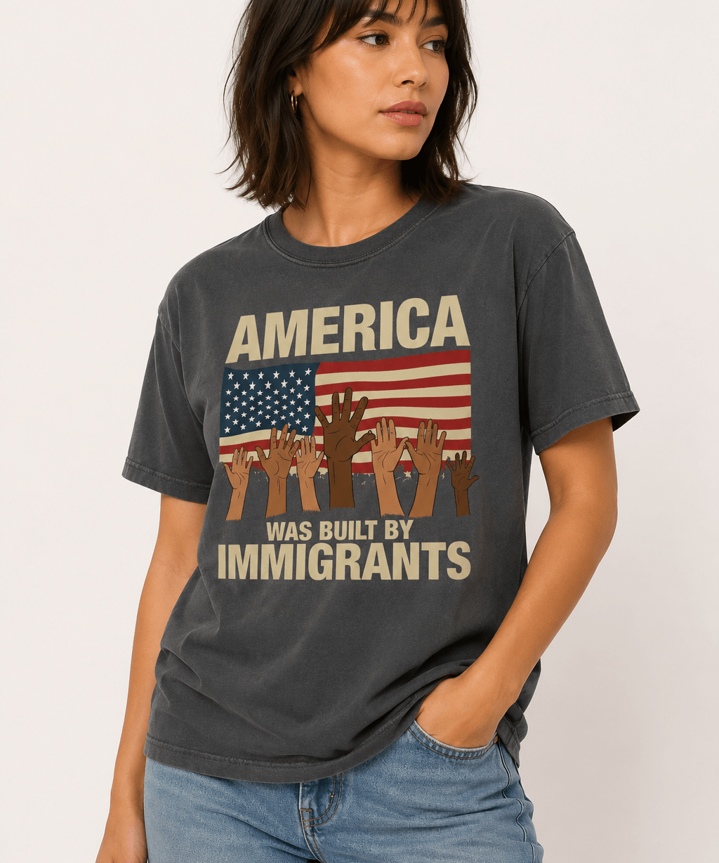 America Was Built By Immigrants Tee - Hands Off United