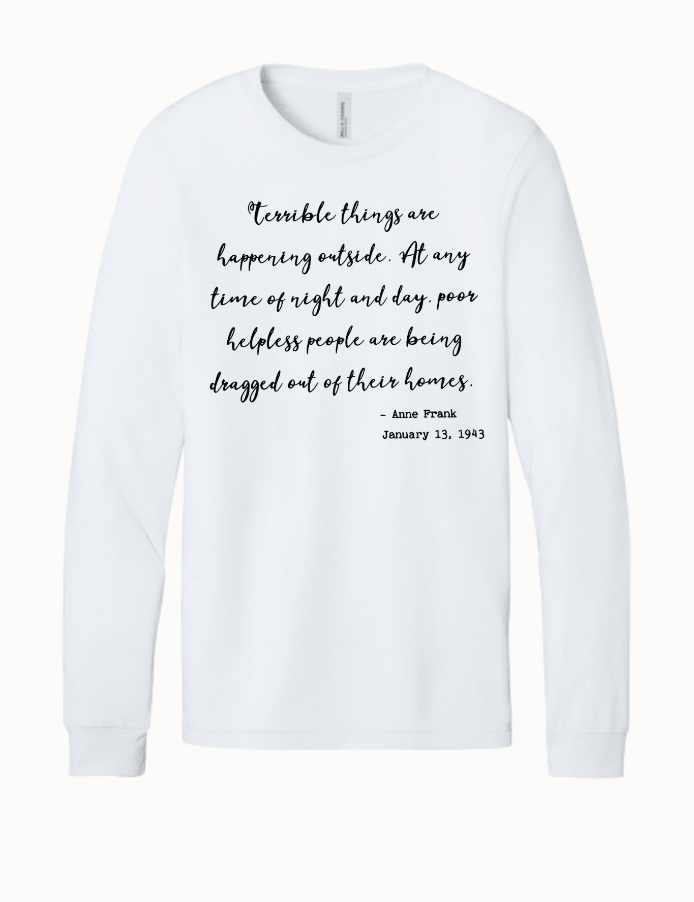Anne Frank Quote - Hands Off United