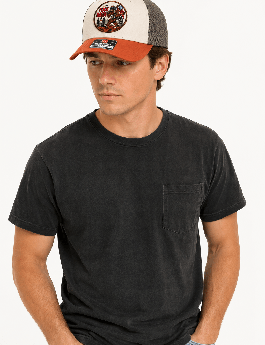 Fuck MAGA Trucker Hat | Bigfoot Political Patch Snapback Cap - Hands Off United