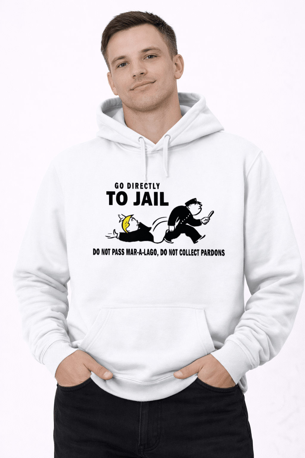 Go Directly To Jail Shirt | Political Satire Graphic Tee | Funny Protest T-Shirt - Hands Off United