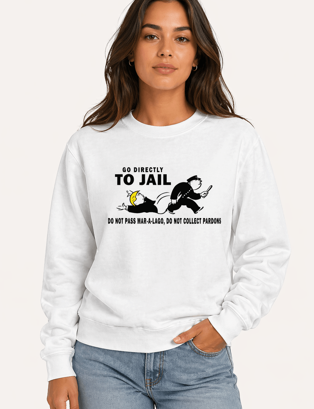 Go Directly To Jail Shirt | Political Satire Graphic Tee | Funny Protest T-Shirt - Hands Off United