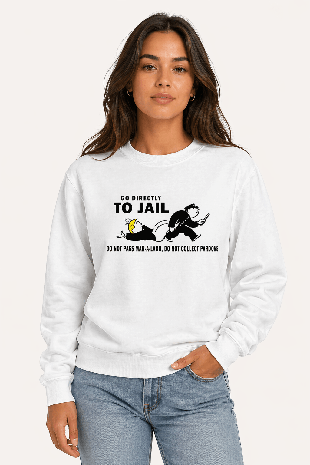 Go Directly To Jail Shirt | Political Satire Graphic Tee | Funny Protest T-Shirt - Hands Off United