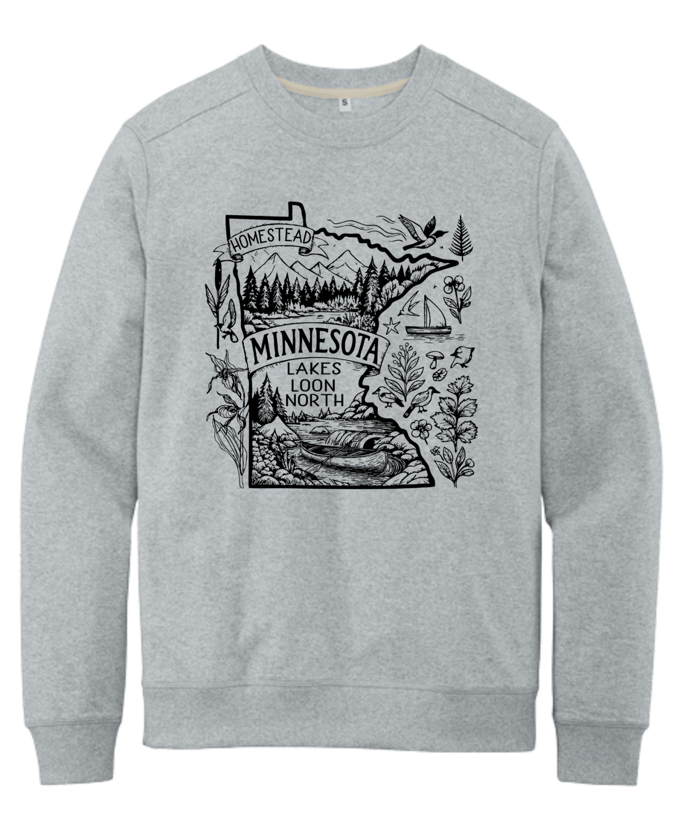 Homestead Minnesota Lake Loon North Shirt | Minnesota Lake Life Graphic Tee | Cabin & Outdoors T-Shirt - Hands Off United