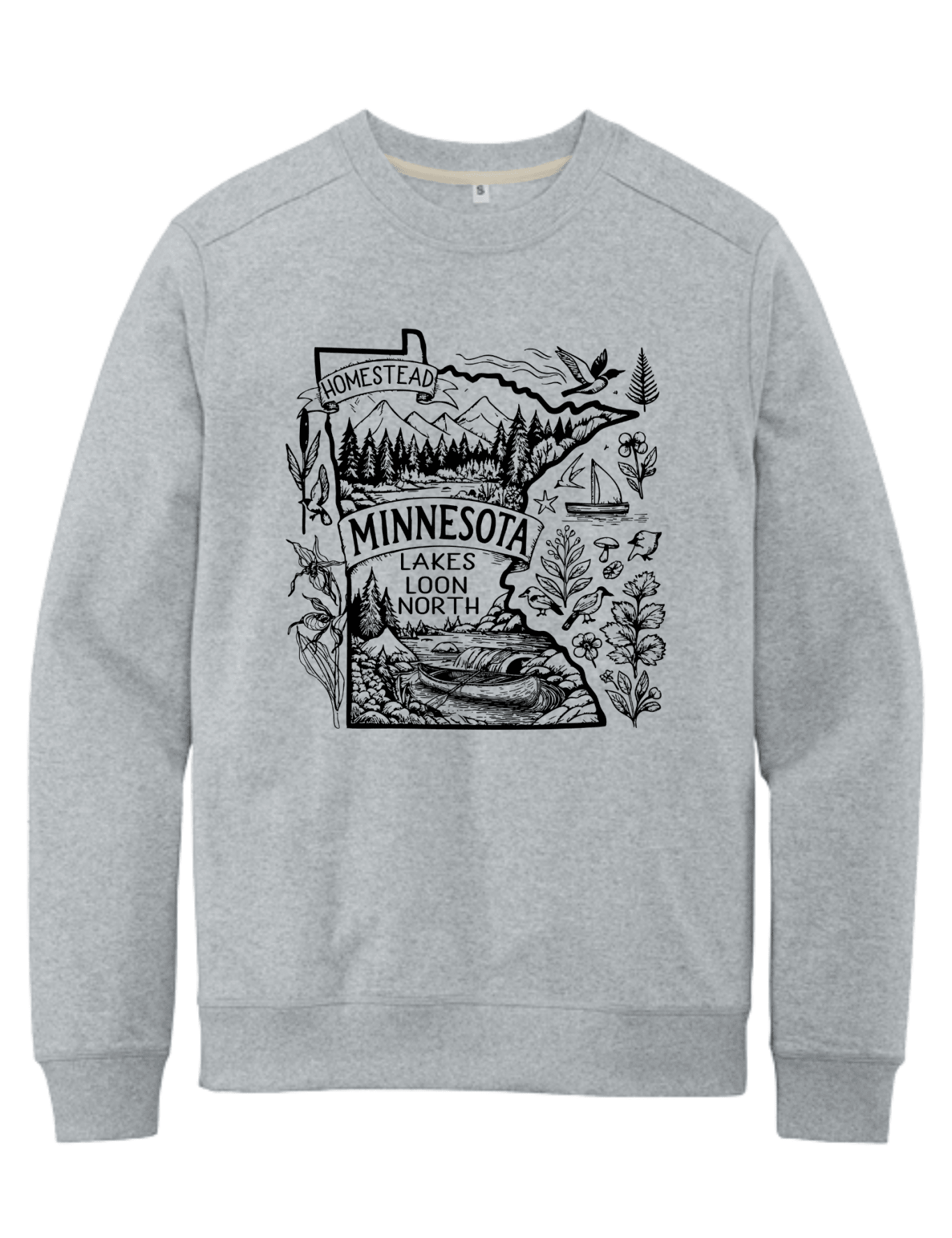 Homestead Minnesota Lake Loon North Shirt | Minnesota Lake Life Graphic Tee | Cabin & Outdoors T-Shirt - Hands Off United