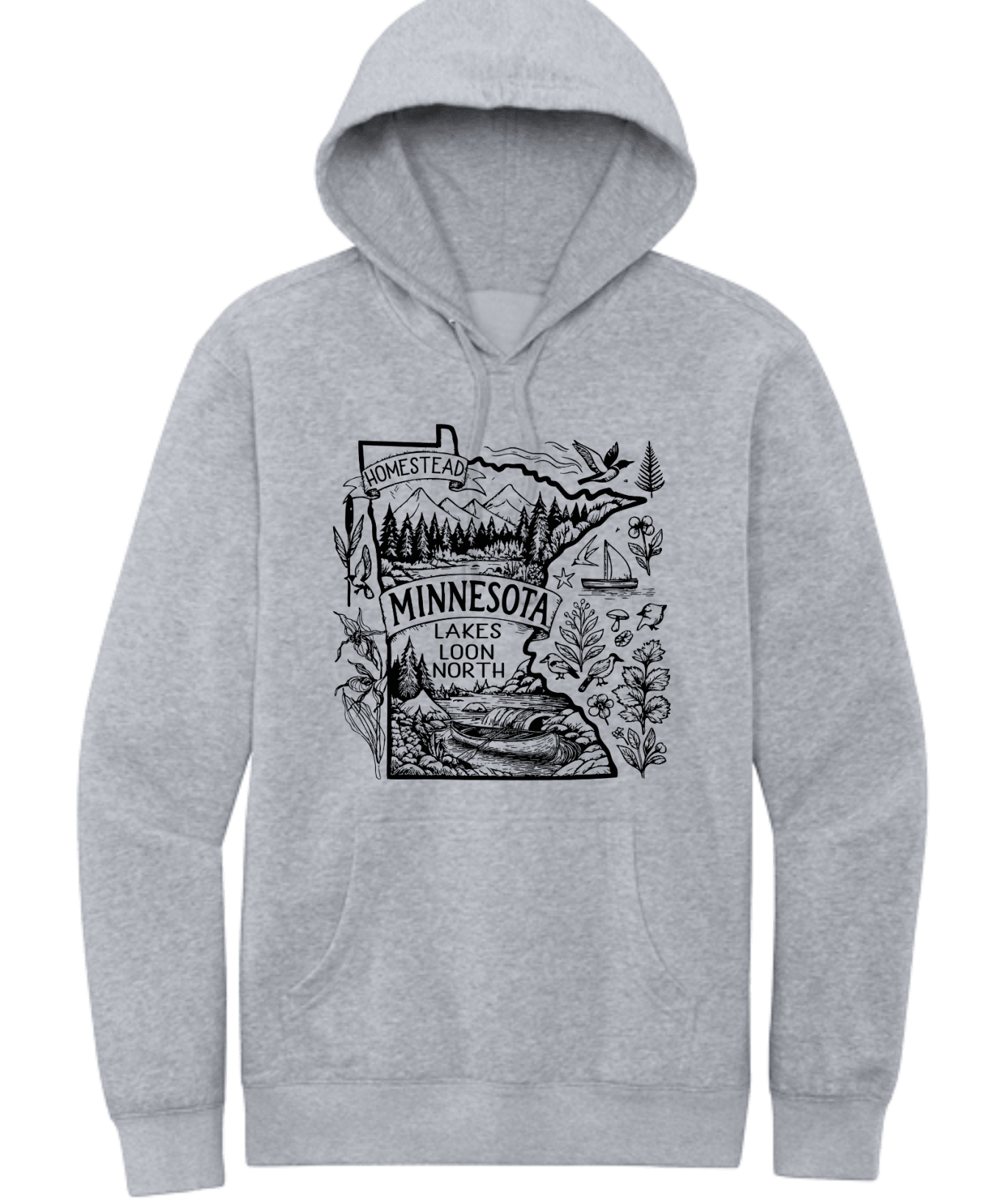 Homestead Minnesota Lake Loon North Shirt | Minnesota Lake Life Graphic Tee | Cabin & Outdoors T-Shirt - Hands Off United
