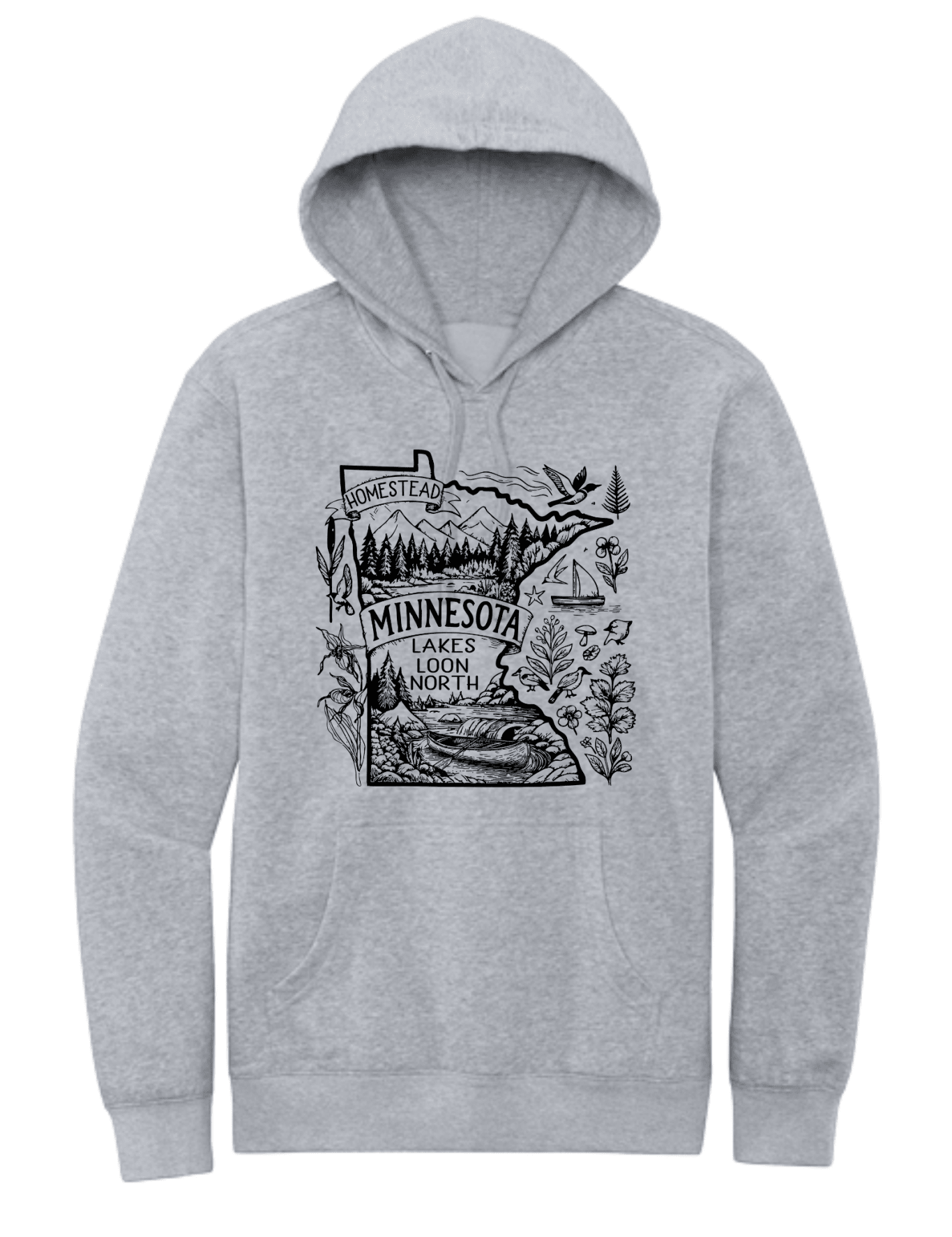 Homestead Minnesota Lake Loon North Shirt | Minnesota Lake Life Graphic Tee | Cabin & Outdoors T-Shirt - Hands Off United