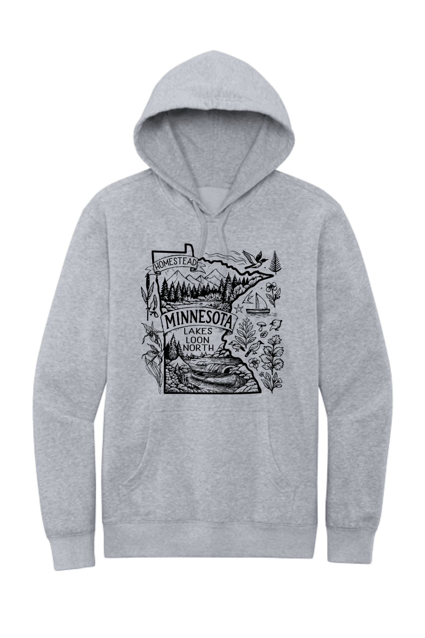 Homestead Minnesota Lake Loon North Shirt | Minnesota Lake Life Graphic Tee | Cabin & Outdoors T-Shirt - Hands Off United