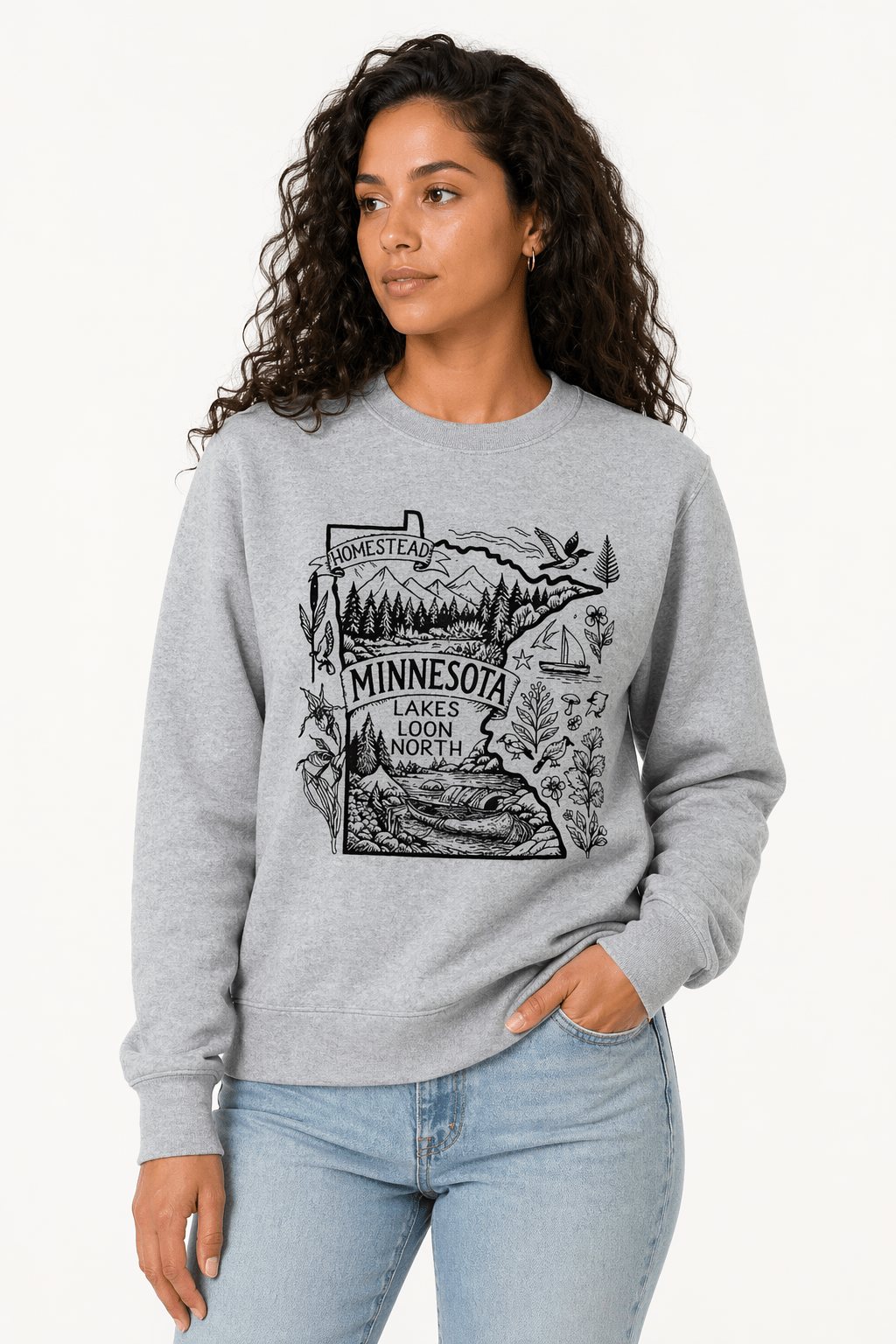 Homestead Minnesota Lake Loon North Shirt | Minnesota Lake Life Graphic Tee | Cabin & Outdoors T-Shirt - Hands Off United