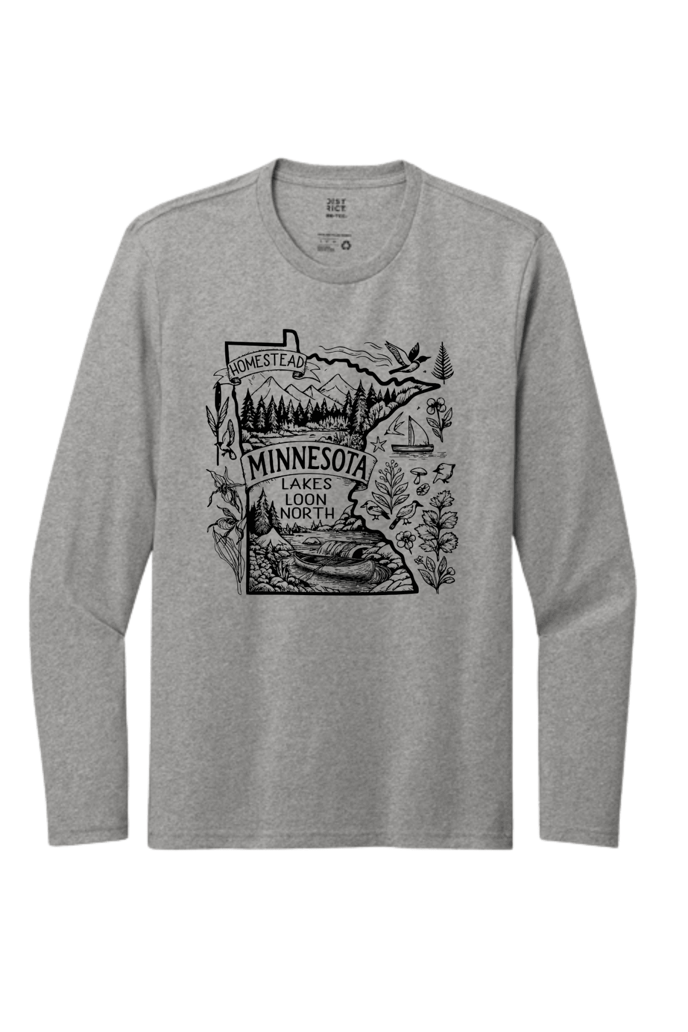 Homestead Minnesota Lake Loon North Shirt | Minnesota Lake Life Graphic Tee | Cabin & Outdoors T-Shirt - Hands Off United