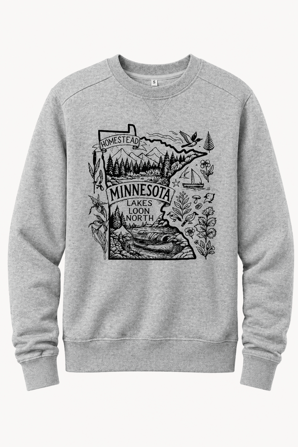 Homestead Minnesota Lake Loon North Shirt | Minnesota Lake Life Graphic Tee | Cabin & Outdoors T-Shirt - Hands Off United