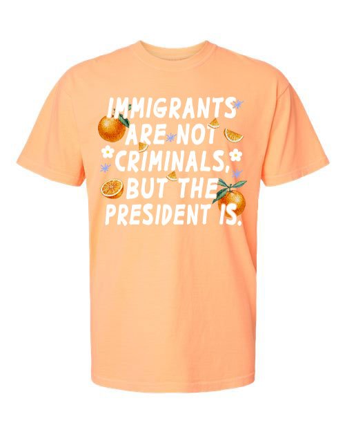 Immigrants Are Not Illegal But The President Is Tee - Hands Off United