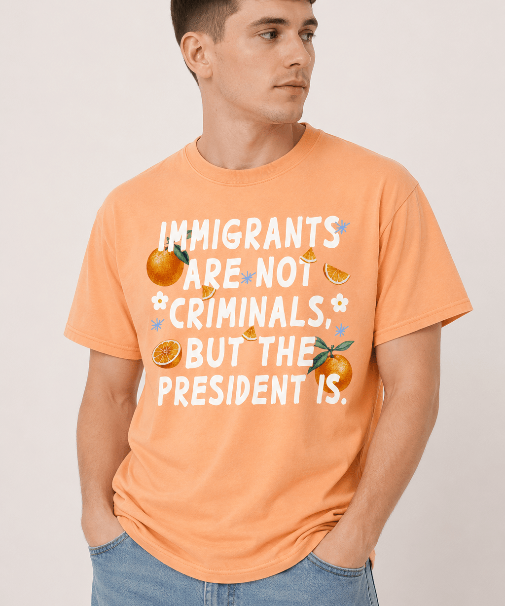 Immigrants Are Not Illegal But The President Is Tee - Hands Off United