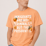 Immigrants Are Not Illegal But The President Is Tee - Hands Off United