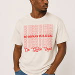 No Human Is Illegal On Stolen Land Tee - Hands Off United