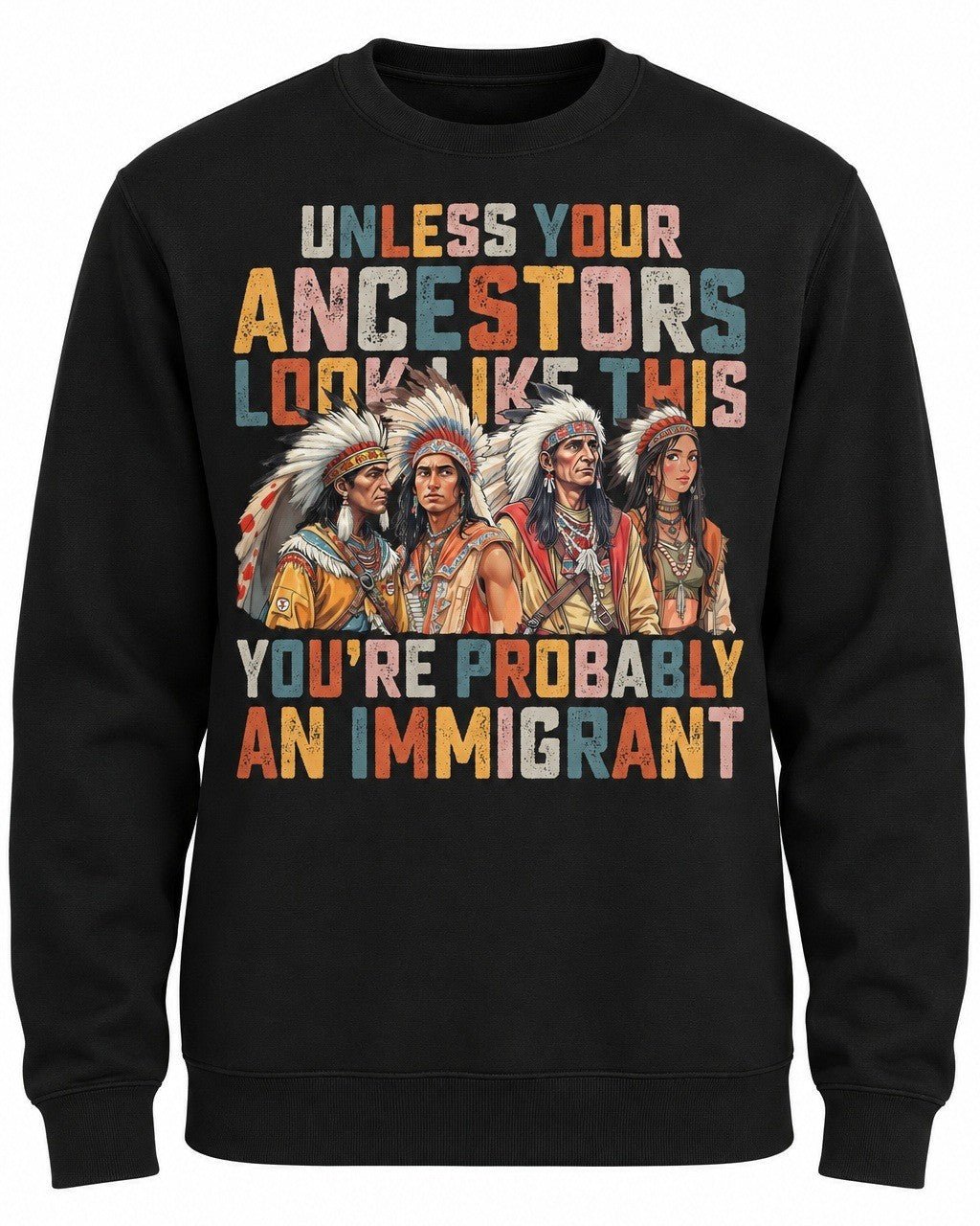 Unless Your Ancestors Look Like This You're Probably An Immigrant - Hands Off United