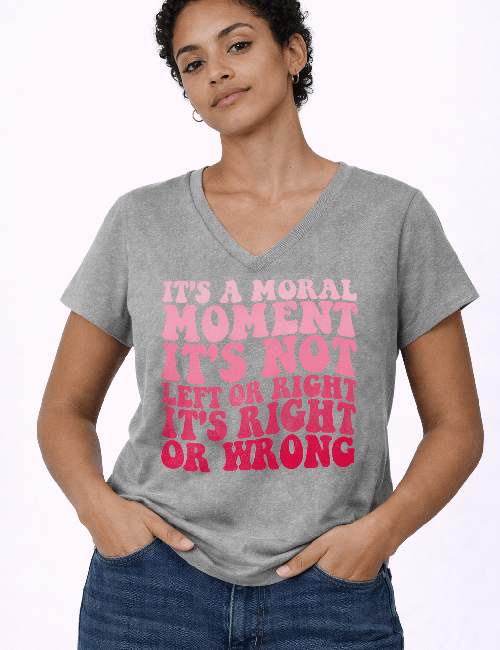 Women's It's A Moral Moment Shirt | Social Justice Graphic Tee | Activist Women's T-Shirt - Hands Off United