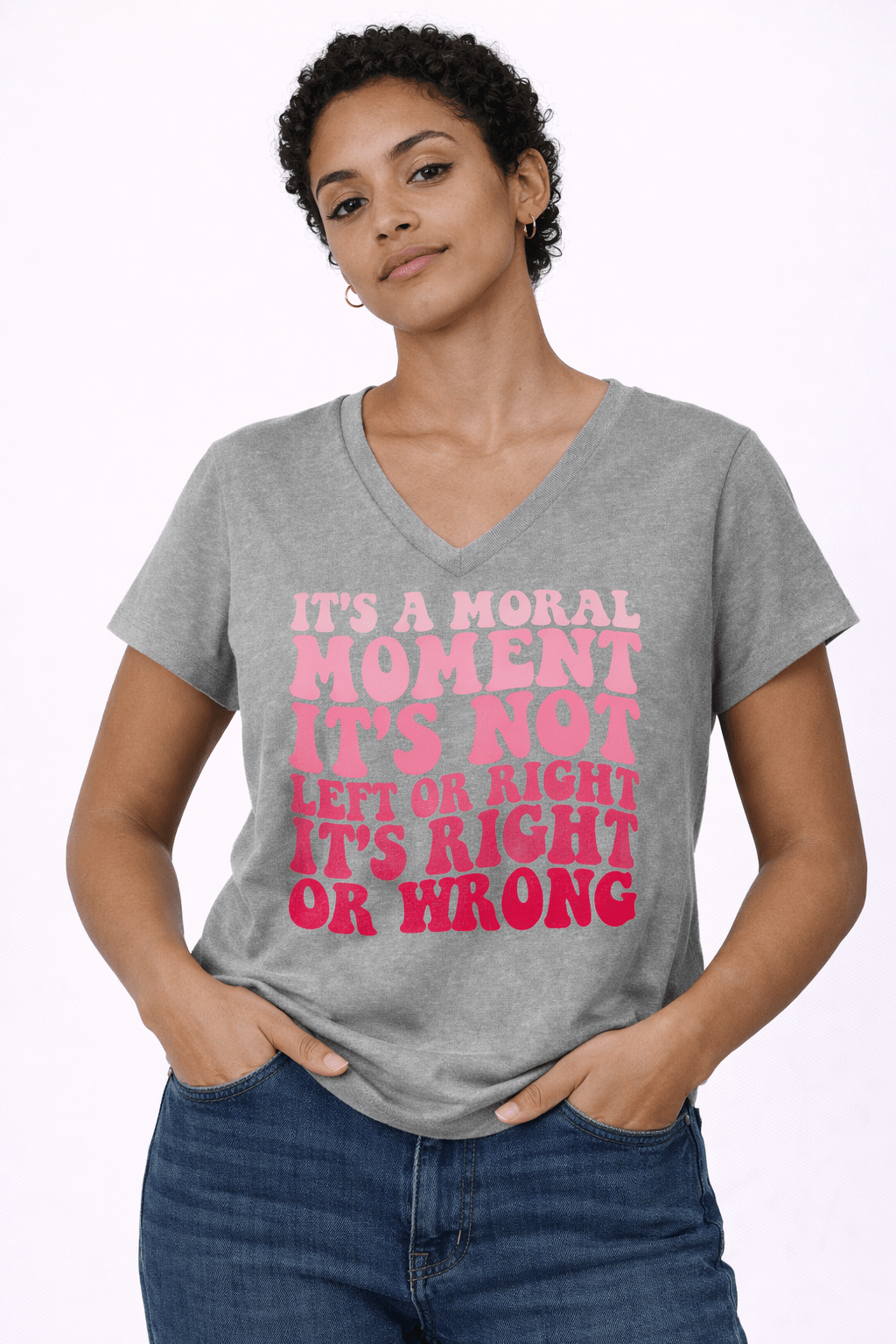 Women's It's A Moral Moment Shirt | Social Justice Graphic Tee | Activist Women's T-Shirt - Hands Off United